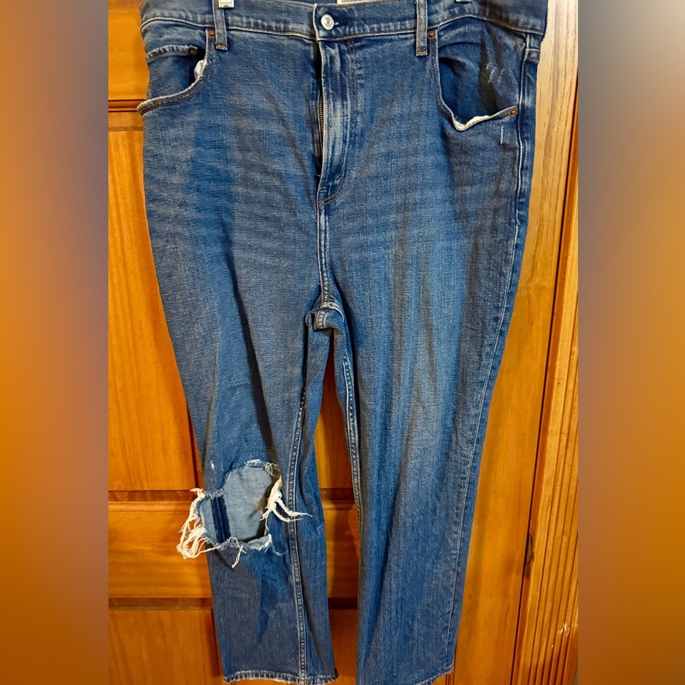 Abercrombie & Fitch Blue Distressed Boyfriend Jeans